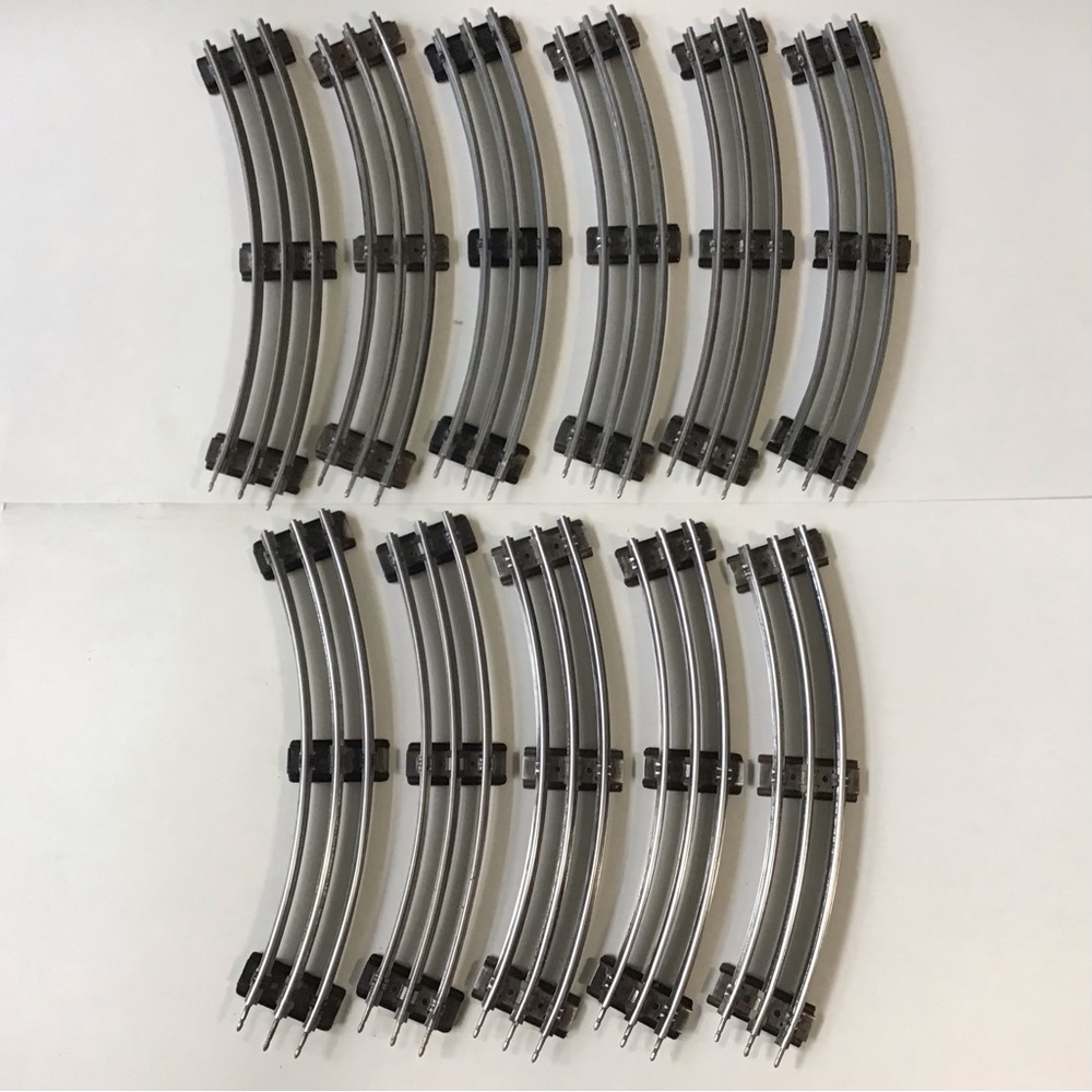 Lionel Train Curved Track 11Pcs O Gauge Tubular 3-Rail Vintage Model Railroad